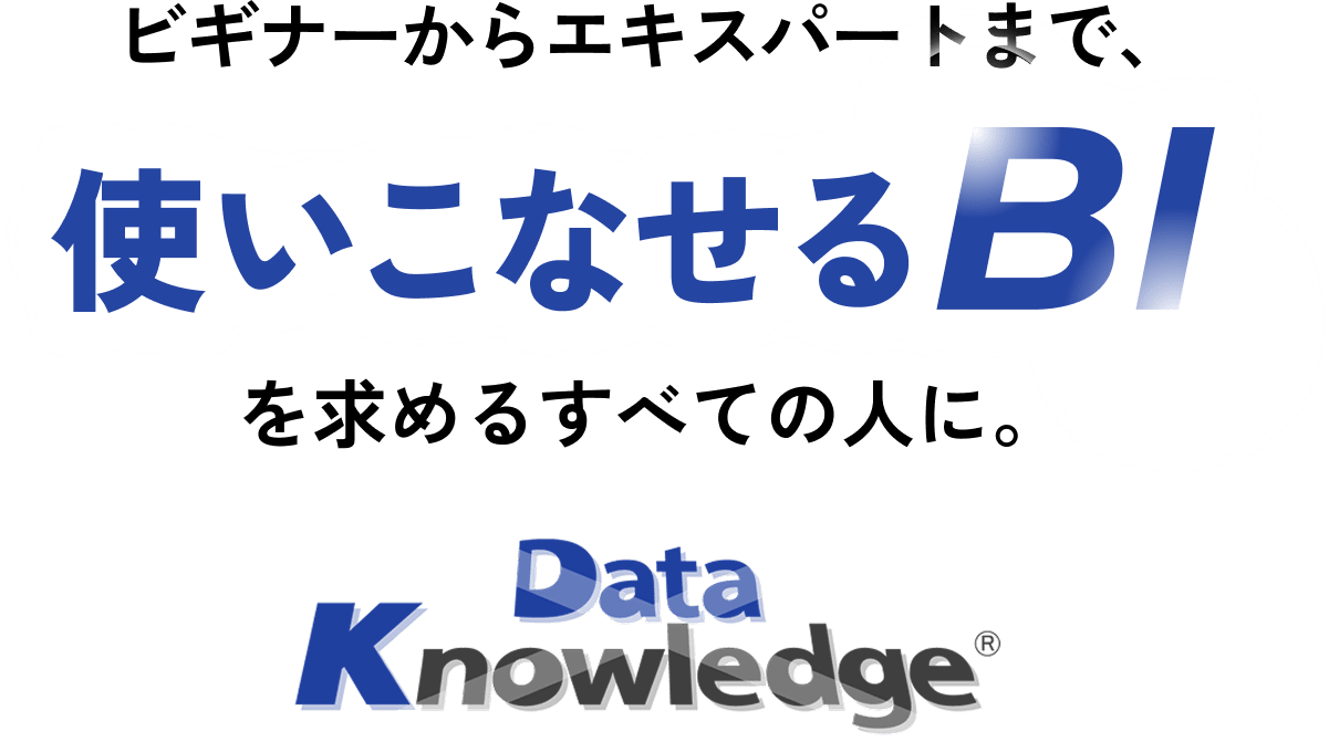 ビギナーからエキスパートまで、使いこなせるBIを求めるすべての人に。Data Knowledge